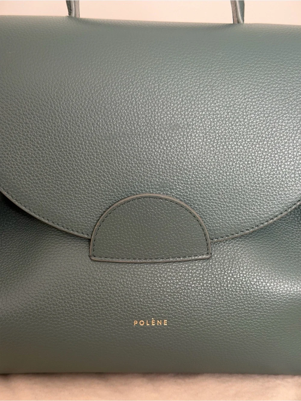 Polène Numero Un - Agave - Green Leather Top-Handle Bag